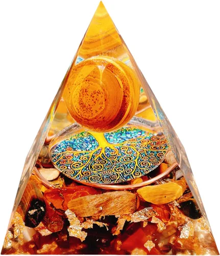 Vista 9 de Generador de energía de pirámide de orgón, amatista natural y obsidiana pirámides curativas de cristal de orgonita para reducir el estrés