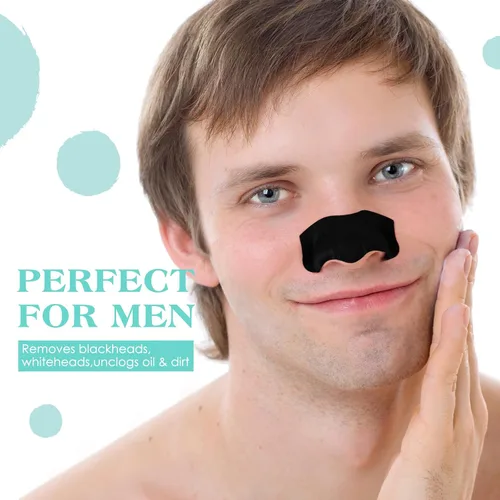 Vista 7 de Tiras para eliminar puntos negros para hombres, (120 tiras) de limpieza profunda para la nariz, tiras de poros de carbón, desatascan los poros