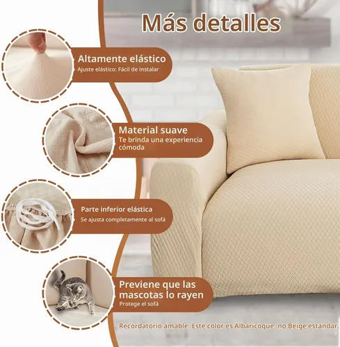 Vista 2 de Fundas elásticas para sofá de 2 cojines, aptas para mascotas, lavables, protectores de muebles con parte inferior elástica para gatos y perros