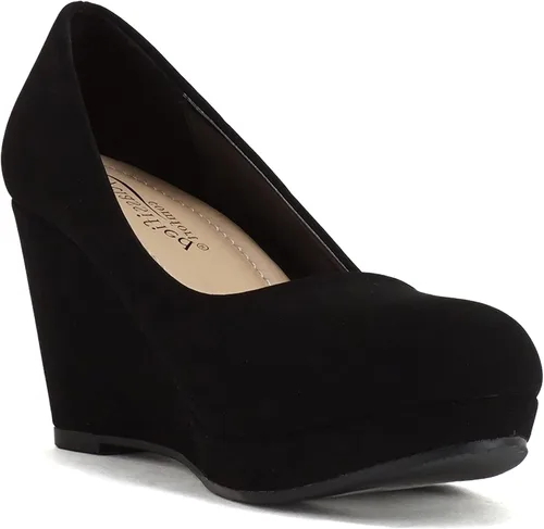 Vista 4 de Mark Mary Jane - Zapatos cómodos de tacón de cuña para mujer, con correa de oficina, con correa