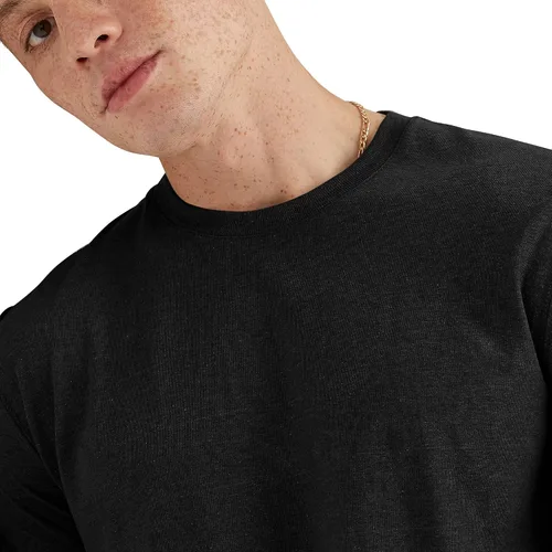 Vista 4 de Hanes Camiseta de manga larga Originals para hombre, ligera de triple mezcla, disponible en tallas altas
