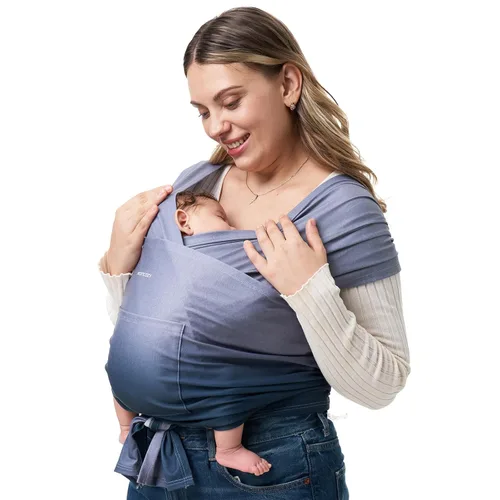 Vista 8 de Momcozy Portabebés AirMesh – El cabestrillo de verano perfecto para recién nacidos a niños pequeños de 8 a 35 libras – Envoltura de bebé de tela