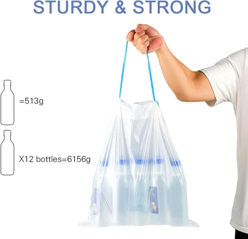 Vista 4 de Charmount - Bolsas de basura de 4 galones con cordón, bolsas de basura pequeñas para baño, cocina, dormitorio, oficina, 60