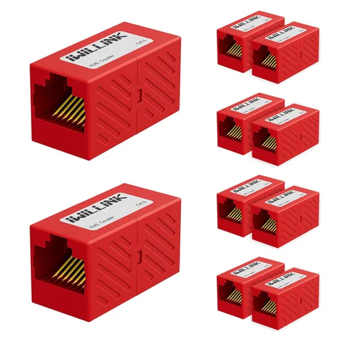 Vista 21 de iwillink Conector Ethernet RJ45, conector hembra a hembra RJ45 para cable Ethernet Cat7 Cat6 Cat5e Cat5, adaptador extensor, paquete de 5, negro