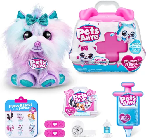 Vista 10 de Pets Alive Pet Shop Surprise Serie 2 (cachorro) de ZURU, suave juguete de peluche interactivo electrónico, habla y repite (Speak and Repeat)