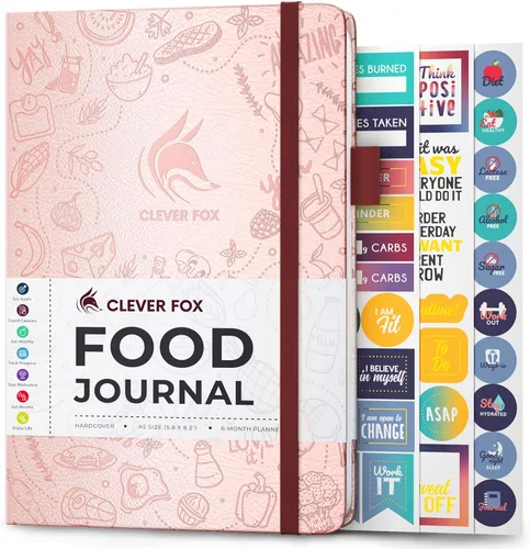 Vista 12 de Clever Fox Diario de Comida de Bolsillo - Diario de Comidas Diario, Planificador de Comidas para Llevar un Control de Calorías y Nutrientes