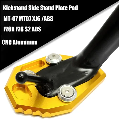 Vista 5 de KAnduo Para Yamaha para MT-07 para XJ6 para FZ6 MT-07 MT07 XJ6/ABS FZ6R FZ6 ABS Kickstand Ampliar placa de pie lateral Ampliadora Soporte de Azul