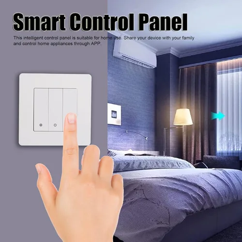 Vista 9 de Interruptor de luz inteligente, panel de control inteligente de 3 bandas, interruptores de luz de aplicación, panel de control inteligente