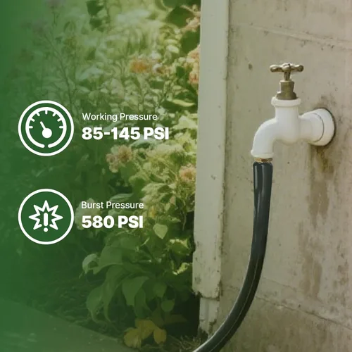 Vista 7 de Manguera de jardín plana ligera de 100 pies, manguera de agua tejida 800D con accesorios de aluminio y cobre de 3/4 pulgadas con 2 arandelas