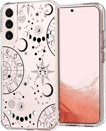 Vista 11 de Unov Funda para Galaxy S22, transparente con diseño, ajuste delgado, buen agarre, funda de teléfono en relieve, cubierta protectora a prueba de Gato