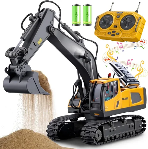 Vista 9 de Samtop Juguetes Rc Bulldozer - Vehículos de construcción de control remoto, camiones Bulldozer para niños y niños de 7 años, 8-12 - Cargador