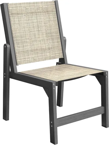 Vista 37 de Mesa de comedor rectangular para exteriores, mesa de polietileno de alta densidad resistente para 6, mesa de patio resistente a la intemperie
