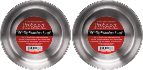 Vista 6 de ProSelect - Cuenco de acero inoxidable para perros con base de goma, 8 pulgadas, 52 onzas