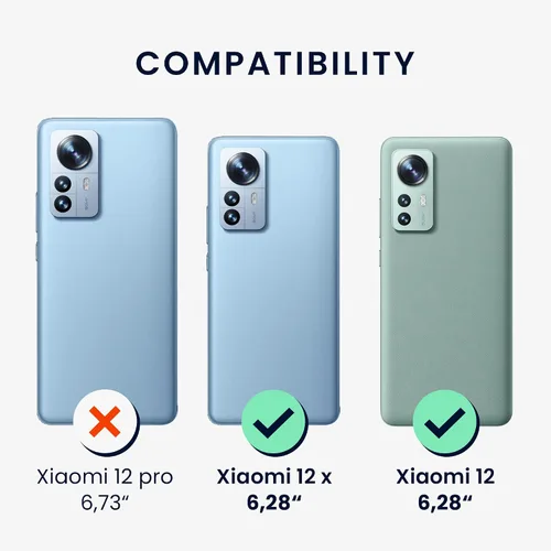 Vista 13 de kwmobile Funda compatible con Xiaomi 12/12X - Funda protectora delgada de TPU para teléfono - Acabado mate suave - Negro mate