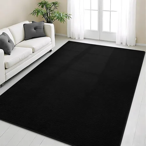 Vista 12 de Vasofe Alfombra de pasillo negra de 2 x 4 pulgadas, alfombra antideslizante de espuma viscoelástica gruesa para interiores, para guardería Negro