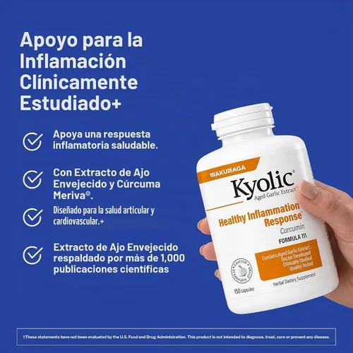 Vista 2 de Kyolic Fórmula 111 de extracto de ajo envejecido, respuesta saludable a la inflamación, 150 cápsulas (el embalaje puede variar)