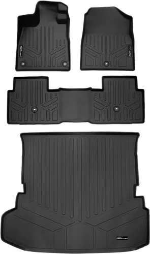 Vista 19 de SMARTLINER Juego de alfombrillas de piso de ajuste personalizado de 3 filas para Honda Pilot 2009-2015