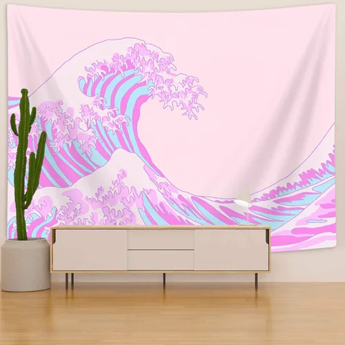 Vista 11 de Tapiz de cascada de bosque, flores de paisaje natural, tapices para colgar en la pared para hombres y niños, decoración de arte de pared, decoración