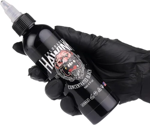 Vista 8 de HAWINK Tinta negra del tatuaje 4oz (4.1 fl oz) del pigmento amistoso suministros concentrado negro ti203-120-002