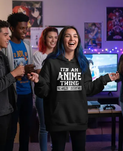 Vista 5 de Tstars Divertida sudadera con capucha Otaku para adolescentes y mujeres, sudadera con meme de anime japonés, regalo para fanáticos del manga