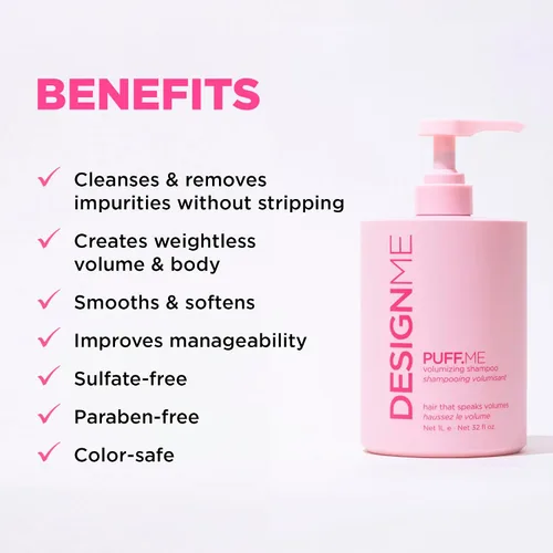 Vista 4 de Design.Me PUFF.ME - Paquete de champú y acondicionador de volumen para el cabello, champú y acondicionador de color sin parabenos ni sulfatos
