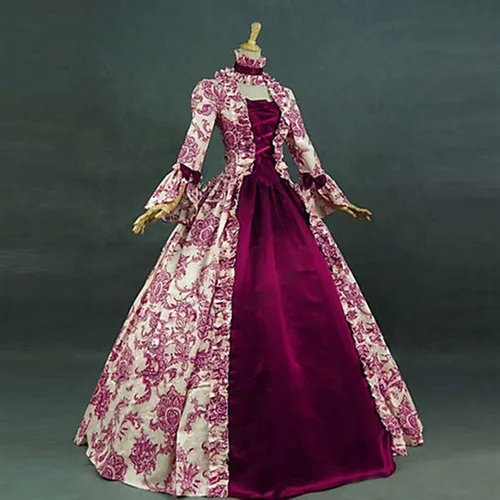 Vista 2 de WKSCLPAI Vestido victoriano para mujer, vestido rococó de los años 1800, disfraz medieval renacentista, vestido gótico de vampiro