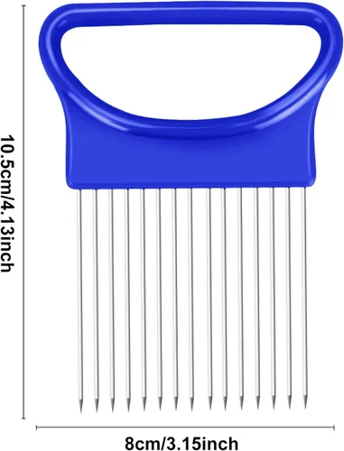 Vista 5 de 2 soportes de cebolla Ruooson para rebanar, puntas de acero inoxidable, cortador de verduras, peine, peine, peine, cortador de verduras, ablandador