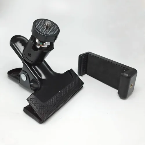 Vista 7 de PRAQECZ Soporte de teléfono con abrazadera de clip, soporte para teléfono celular para escritorio/mesa/puerta de cristal/deflector