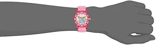 Vista 2 de Disney Princess - Reloj analógico de cuarzo con correa de nailon para niños Rosado
