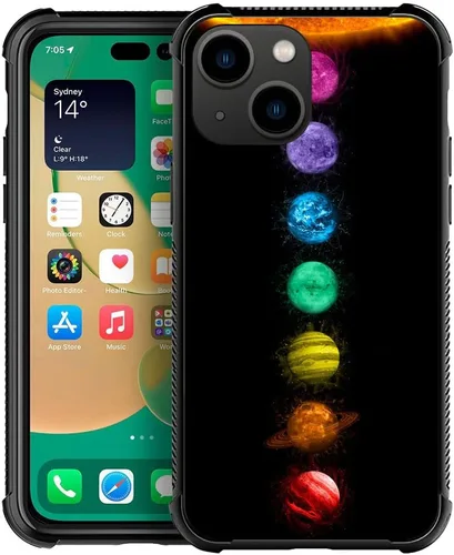 Vista 8 de ZHEGAILIAN Funda compatible con iPhone 14, funda de munición AK 47, parte trasera de vidrio templado+funda protectora de TPU de silicona suave