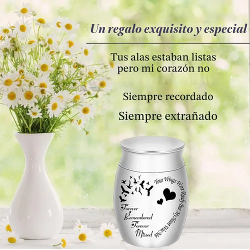 Vista 3 de Mini urnas de aluminio – Juego de 4, 1.57 pulgadas de alto, urnas de recuerdo para cenizas humanas/mascotas