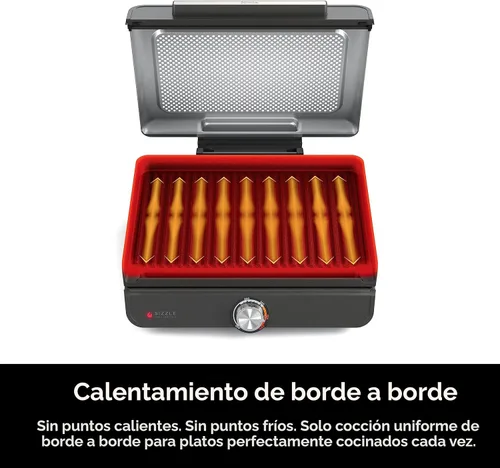 Vista 6 de Ninja Plancha y parrilla de interior, 14 pulgadas, parrilla eléctrica, para bistec, hamburguesas, salmón, verduras y más, plancha para panqueques
