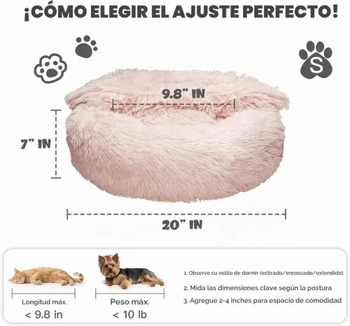 Vista 2 de Himax - Cama para perros pequeños cubierta con manta adjunta, color beige