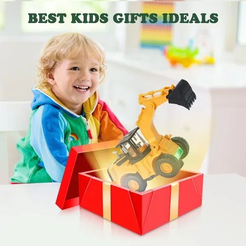 Vista 2 de Kizeefun Excavadora camión niños juguetes,Excavadora con rueda universal