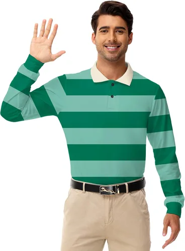 Vista 6 de AOBUTE Camisetas de Mardi Gras para hombre, manga larga, carnaval, martes gordo