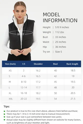 Vista 4 de Xeoxarel Chaleco acolchado reversible con bolsillos para mujer (XS-XXL)