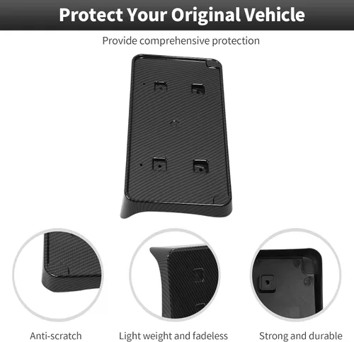 Vista 7 de CheroCar Compatible con 2015-2025 Dodge Charger Soporte de Montaje de Placa de Matrícula Delantera Marco de Soporte de Placa de Matrícula Porta