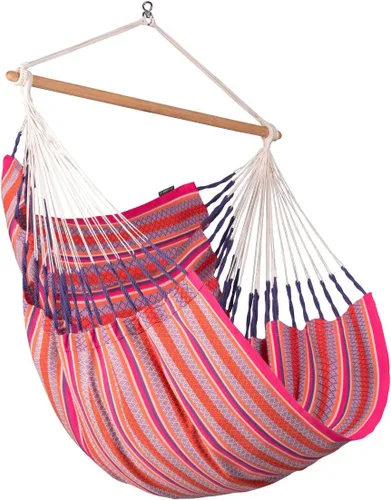 Vista 46 de LA SIESTA® - Silla Hamaca Grande y Cómoda de Algodón Habana & CasaMount - Silla Colgante con Kit de Suspensión para Paredes, Techos y Vigas Café