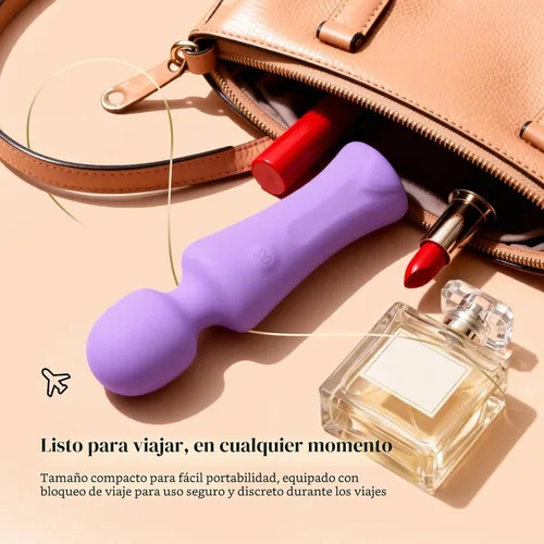 Vista 9 de Tracy's Dog Vibrador de varita de bolsillo, mini masajeador inalámbrico para mujeres, estimulación de clítoris, 4 niveles de intensidad Lavanda