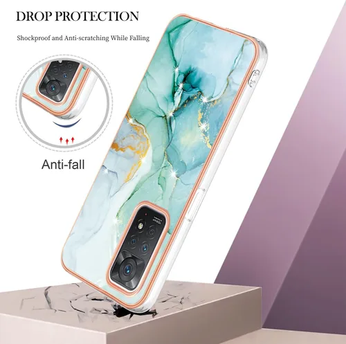 Vista 5 de Funda de teléfono para Xiaomi Redmi Note 11 Pro Clear Siliocne Edge, rosa elegante diseño de mármol para Xiaomi Redmi Note 11 Pro Funda a prueba