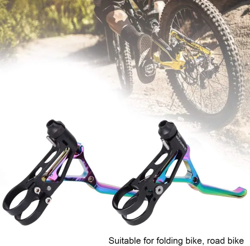 Vista 6 de Keenso Palancas de freno de bicicleta, aleación de aluminio ultraligera, palanca de freno deslizante de aceite, accesorio de ciclismo para bicicleta
