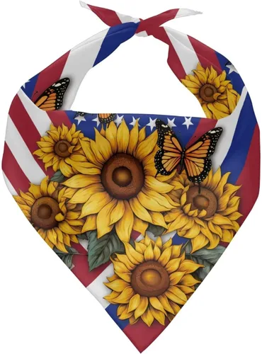 Vista 28 de Jeiento 250th USA Anniversary Dog Bandana American Flag Dogs Bandana for Pet Puppy Kitten,Washable Comfort Triangle Dog Scarf for Boy Girl Festival