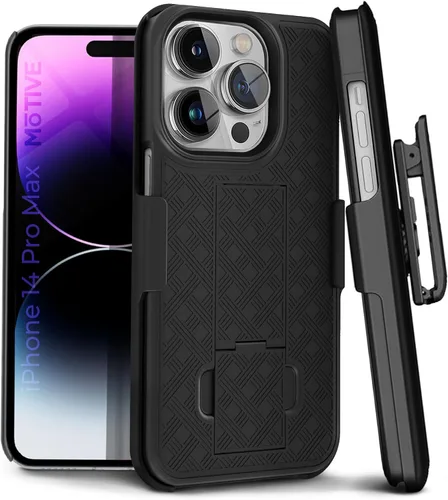 Vista 19 de MOTIVE Funda para iPhone 14, funda con clip para cinturón para Apple iPhone 14, funda protectora delgada y resistente a prueba de golpes con soporte