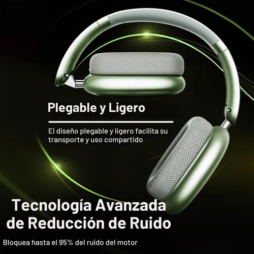 Vista 2 de Wentronic Y01 - Auriculares inalámbricos con cancelación de ruido Bluetooth 5.3 sobre la oreja con micrófono, audio de alta resolución, 48 horas