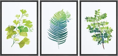 Vista 7 de NWT Lienzo enmarcado para pared, juego de arte en acuarela pastel, bosque de montaña oscura, naturaleza silvestre, ilustraciones de arte moderno