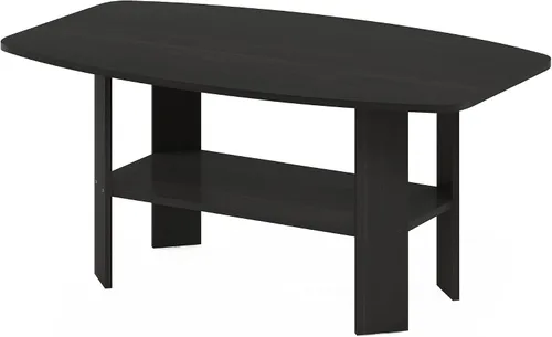 Vista 10 de Furinno - Mesa de café de diseño simple, mesa de café moderna hexagonal con estante abierto, mesa auxiliar vertical u horizontal, para sala de Pino
