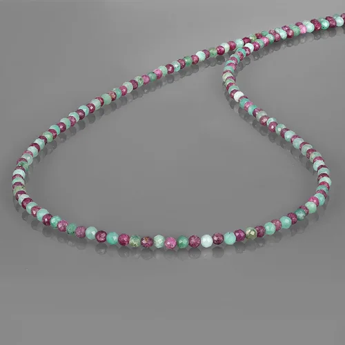 Vista 3 de Gemshiner - Collar de princesa con múltiples piedras preciosas para mujeres, niñas, hecho a mano, con cuentas curativas con cadena de plata