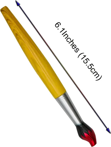 Vista 3 de 25 Uds. novedosos bolígrafos con forma de pincel de bambú, bolígrafos de madera para artistas de arte, escuela, oficina, fiesta, papelería, Navidad