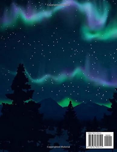 Vista 2 de Aurora Borealis Journal - 8.5x11 - College Ruled Notebook Paper - 120 Pages Northern Lights Notebook notepad Journal for Nature lovers - Mountain