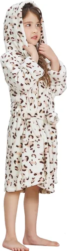 Vista 5 de Pijama con capucha para niños y niñas, suave forro polar, unisex, bata de baño